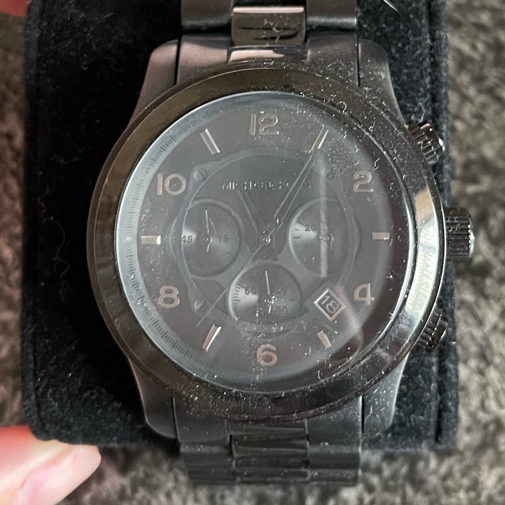 Men’s all black michael kors watch